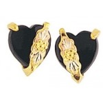 Genuine Black Onyx Heart Earrings - by Mt Rushmore